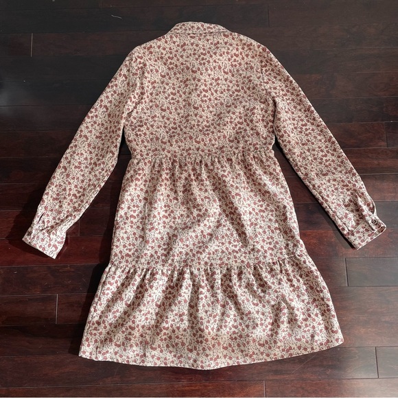 Paper Crane Corduroy Button Front Floral Dress Sz M Academia School Cottagecore - Picture 2 of 9